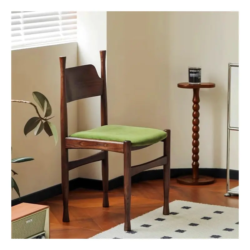 Contemporary Scandinavian Square Wood Fabric Chair Backrest Armless For Living Room