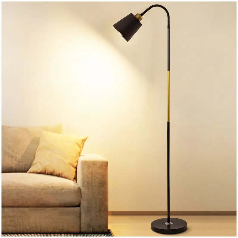 Modern Minimalist Round Cone Iron PVC 1-Light Standing Floor Lamp For Living Room
