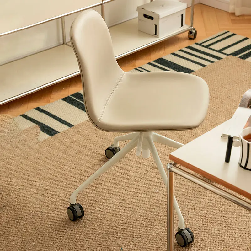 Contemporary Nordic Ergonomic Microfiber Leather Liftable Desk Chair Backrest Tilt Caster For Home Office
