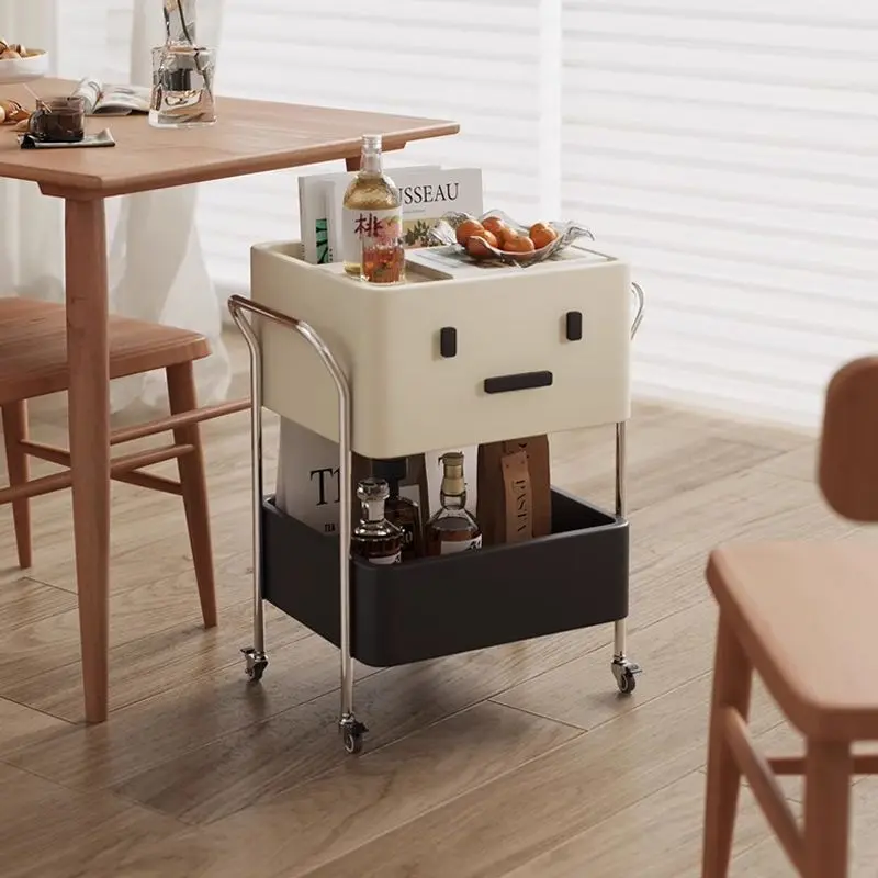 Contemporary Creative Robot Medium Density Fiberboard Stainless Steel Side Table 2 - Cabinet For Living Room