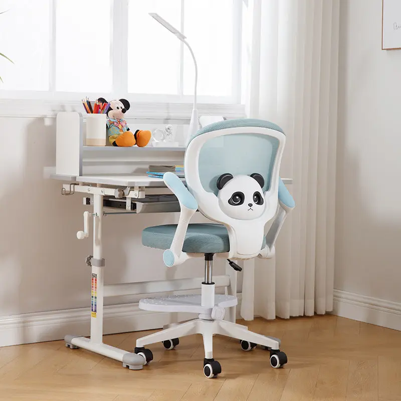 Contemporary Creative Kids Square Panda PP Hardware Desk Chair Backrest Armrest For Home Office