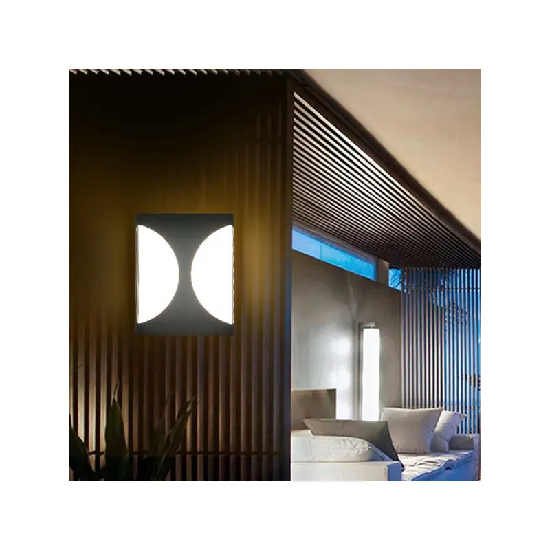 Modern Simplicity Waterproof Aluminum Acrylic Rectangular Geometrical LED Wall Sconce Lamp For Outdoor Patio