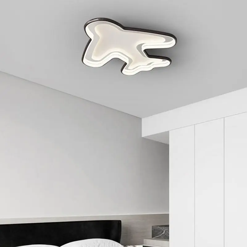 Modern Simplicity Kids Airplane Metal Aluminum PC LED Flush Mount Ceiling Light For Bedroom