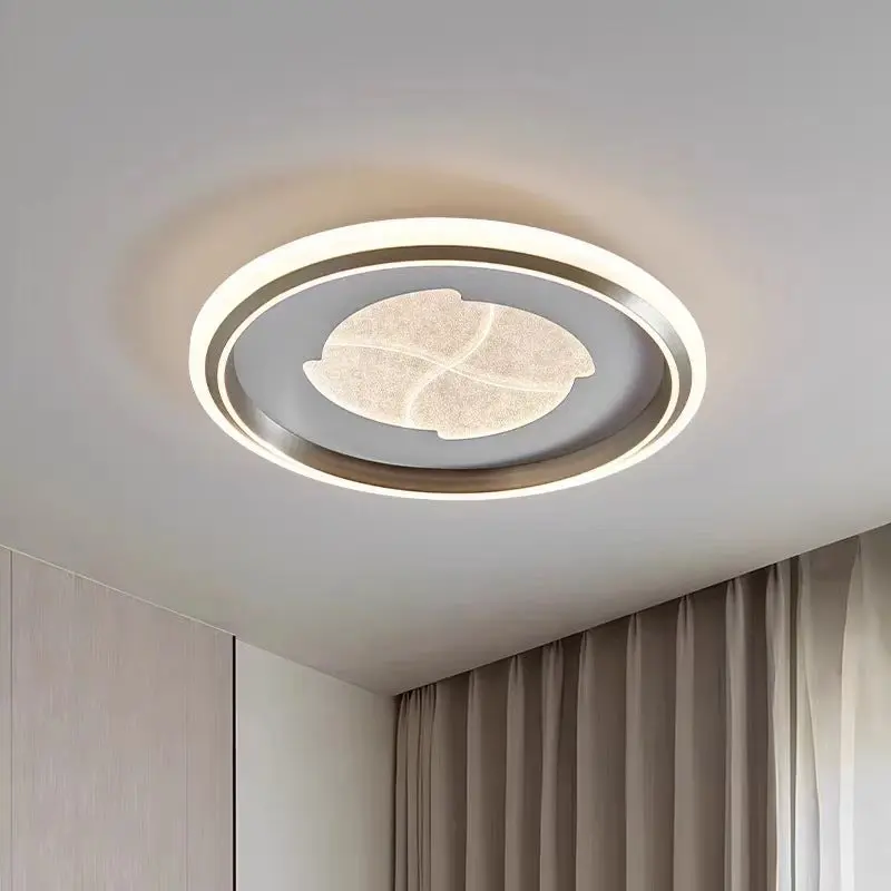 Modern Simplicity Round Iron Aluminum Acrylic LED Flush Mount Ceiling Light For Bedroom