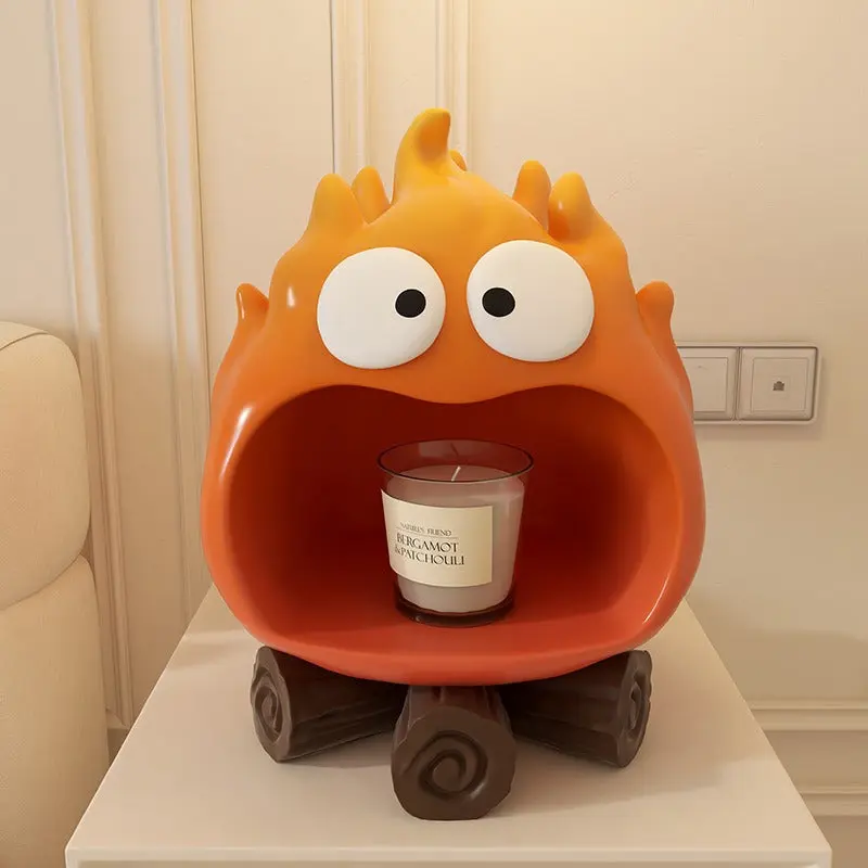 Contemporary Creative Flame Shape Resin 1-Light Melting Wax Table Lamp For Bedroom