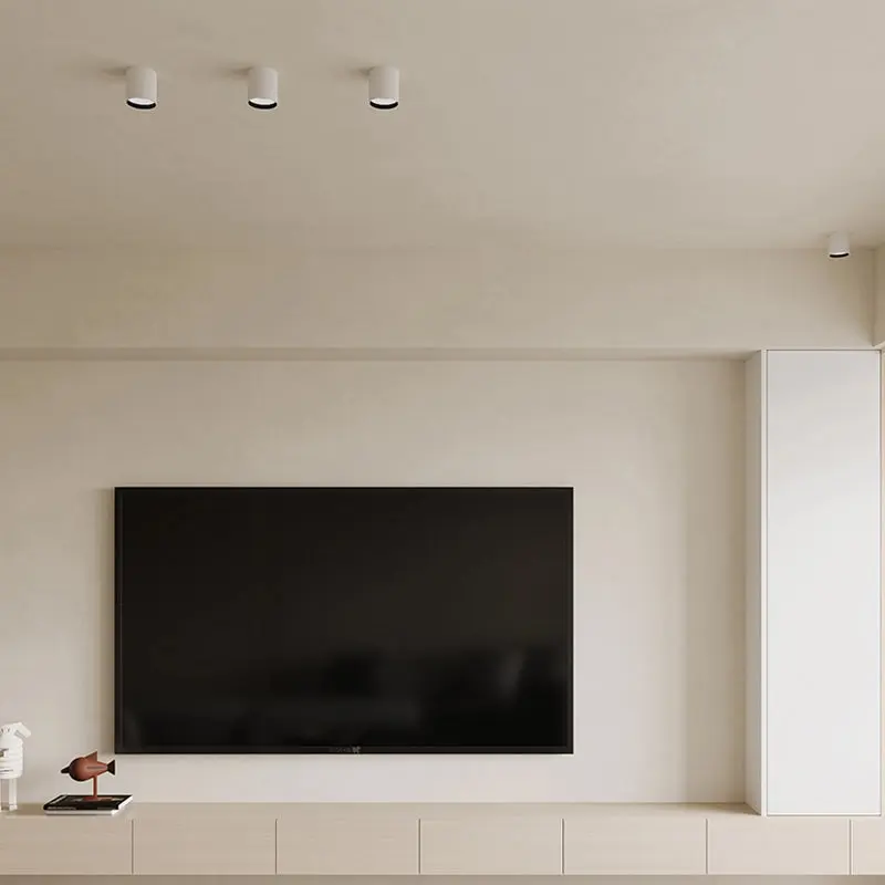 Modern White Aluminum Round LED Surface Mount Downlight - Cylinder Ceiling Spotlight For Living Room