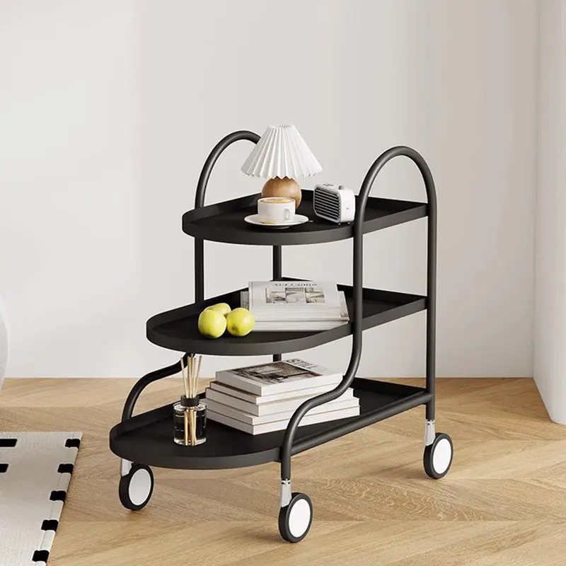 Modern Minimalist Rectangular Steel Side Table 3-Tier For Living Room