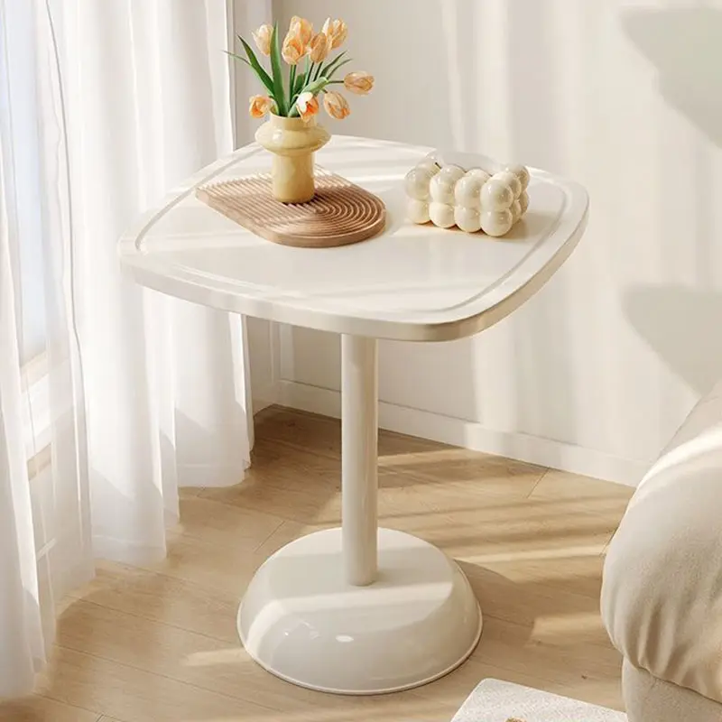Modern Minimalist Square Round Base PP End Table For Living Room