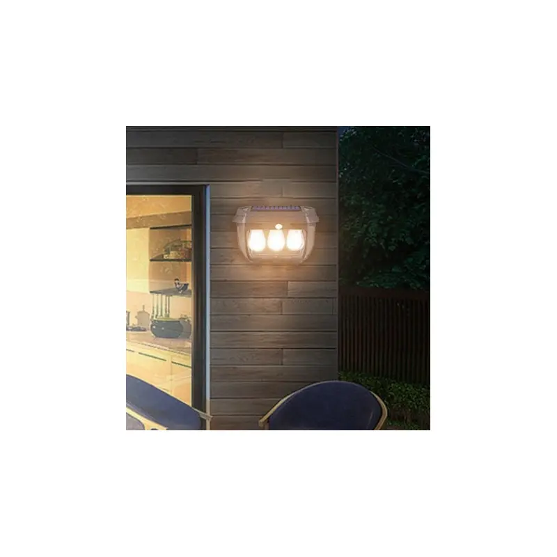Contemporary Industrial ABS Waterproof LED Outdoor Solar Wall Sconce Lamp For Garden