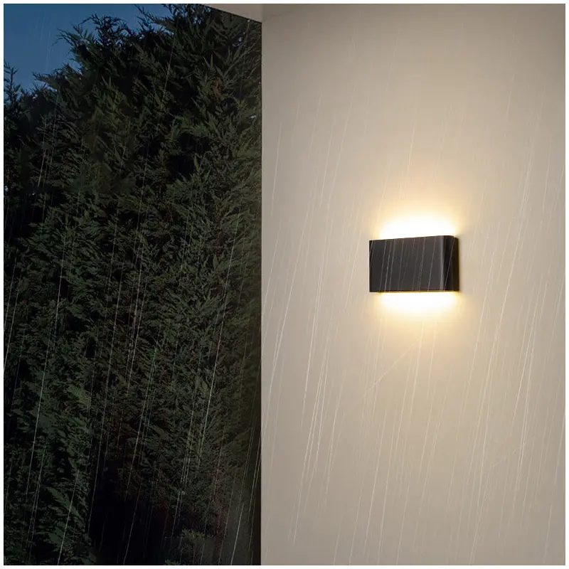 Modern Minimalist Waterproof Rectangle Aluminum LED Outdoor Wall Sconce Lamp For Outdoor Patio