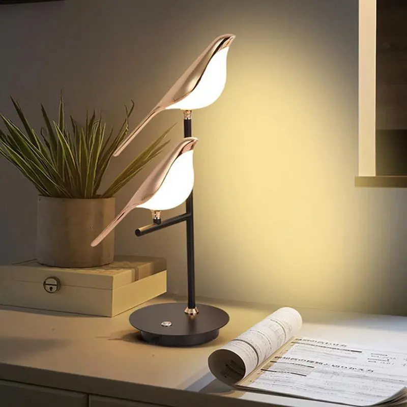 Contemporary Creative Bird Table Lamp  Zinc Alloy & Acrylic LED Light for Bedroom