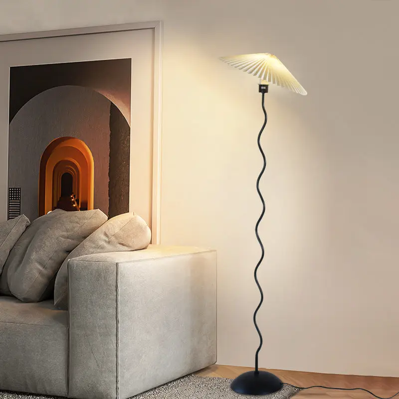 Modern Minimalist Floor Lamp  1-Light Cone Shade in Iron & Aluminum for Living Room