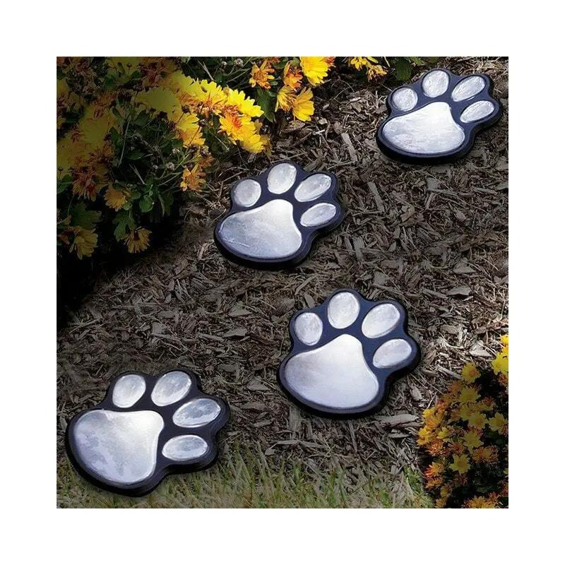 Contemporary Creative Animal Dog Paw Print LED Solar Outdoor Lawn Landscape Light For Garden