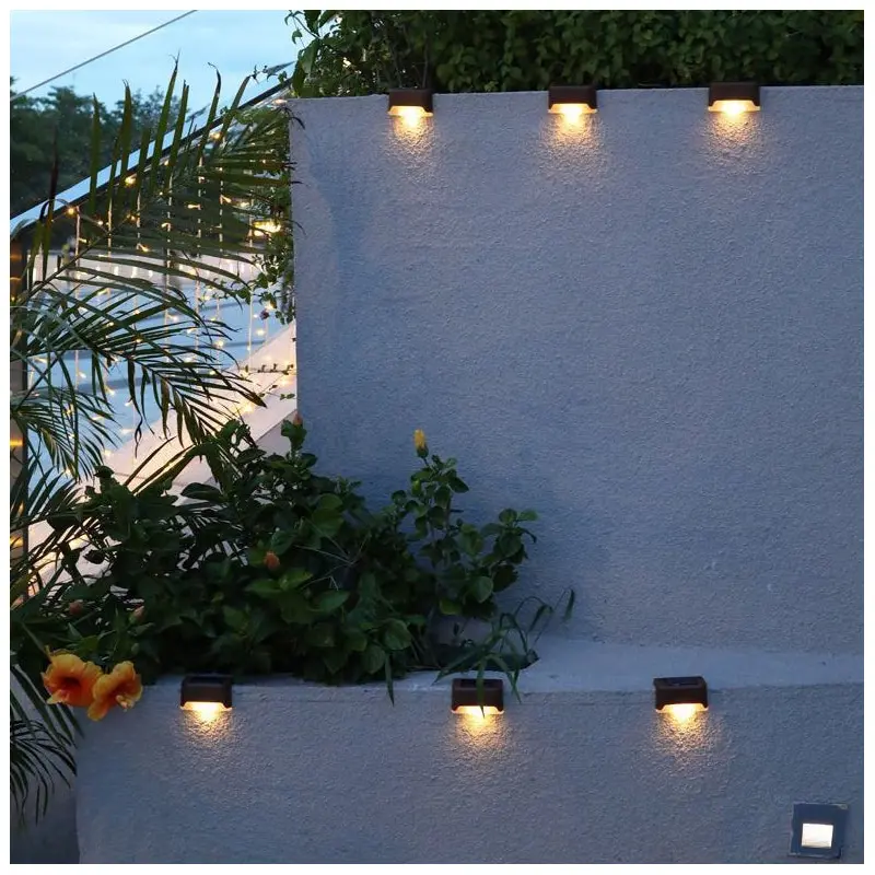 Contemporary Industrial PP Square Waterproof LED Solar Outdoor Step Light For Garden