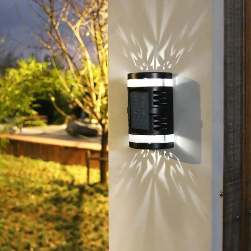 Contemporary Simplicity Rectangular Solar Waterproof LED Outdoor Wall Sconce Lamp For Garden
