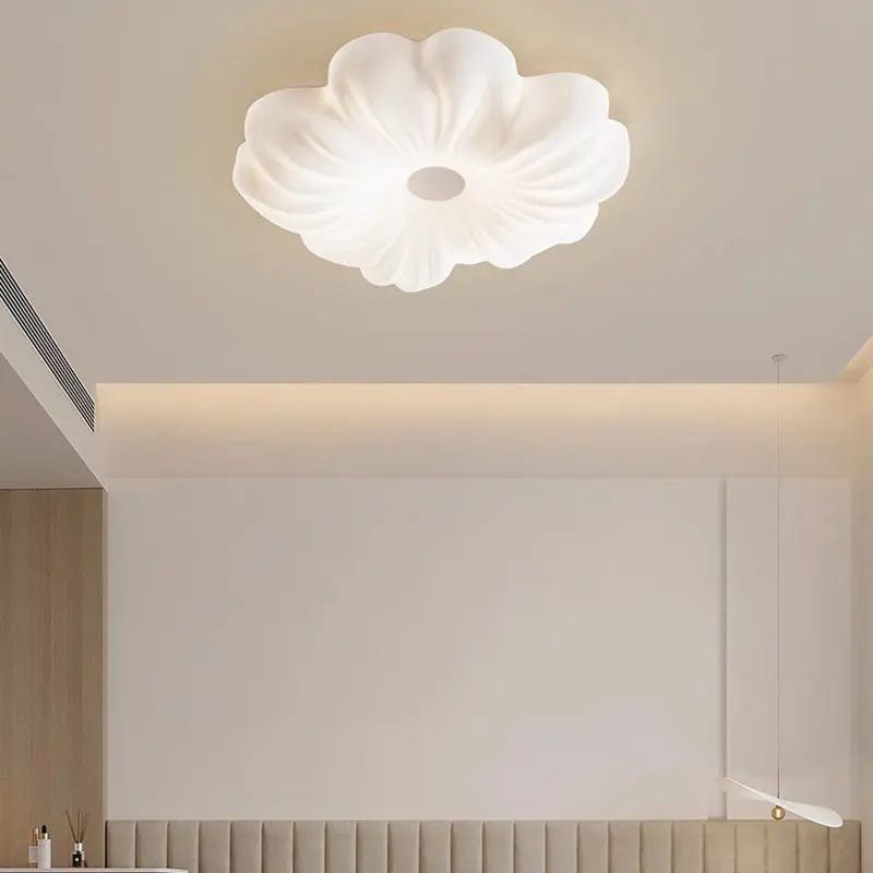Contemporary Creative Flower LED Ceiling Light  Flush Mount in Iron & PE for Bedroom