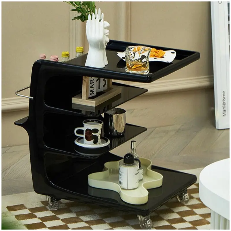 Modern Minimalist Rectangular PC Stainless Steel Side Table 4-Tier For Living Room