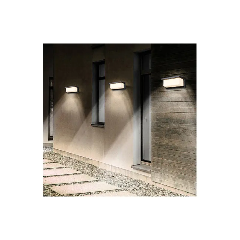 Contemporary Simplicity Rectangular Waterproof Solar Human Body Induction LED Outdoor Wall Sconce Lamp For Garden