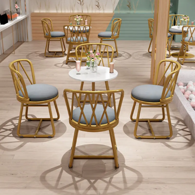 Modern Art Deco Round Rhombus Metal Velvet Chair Backrest For Living Room