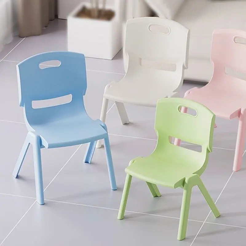 Contemporary Scandinavian Square PP Stackable Backrest Kids Low Stool For Living Room