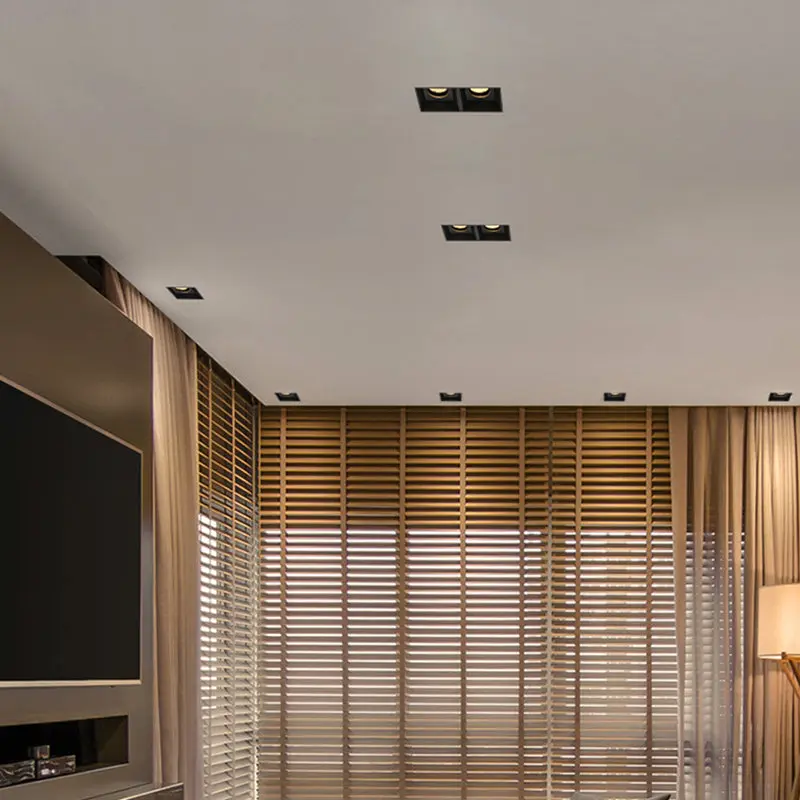 Borderless Square Flush Mount Ceiling Light - Minimalist Aluminum Square LED Spotlight For Home Office