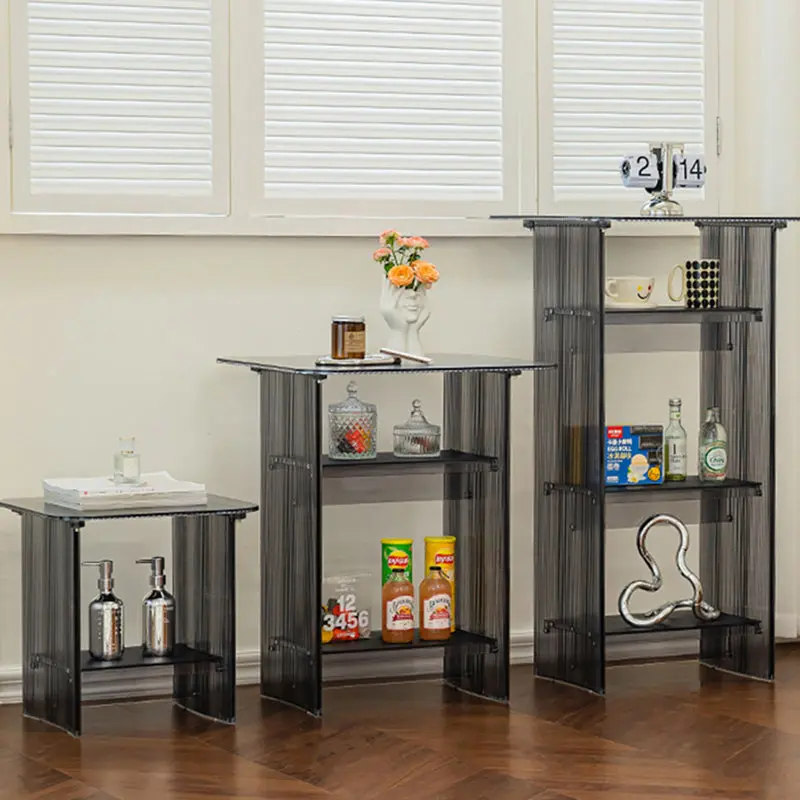 Modern Minimalist Rounded-Edge PC End Table 2/3/4-Tier For Living Room