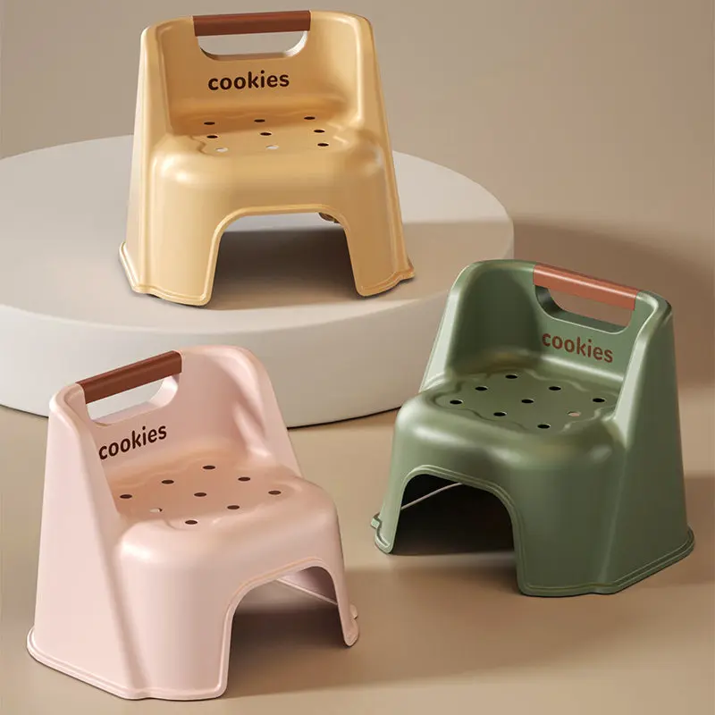 Contemporary Creative Square PP Kids Stackable Backrest Low Stool For Living Room