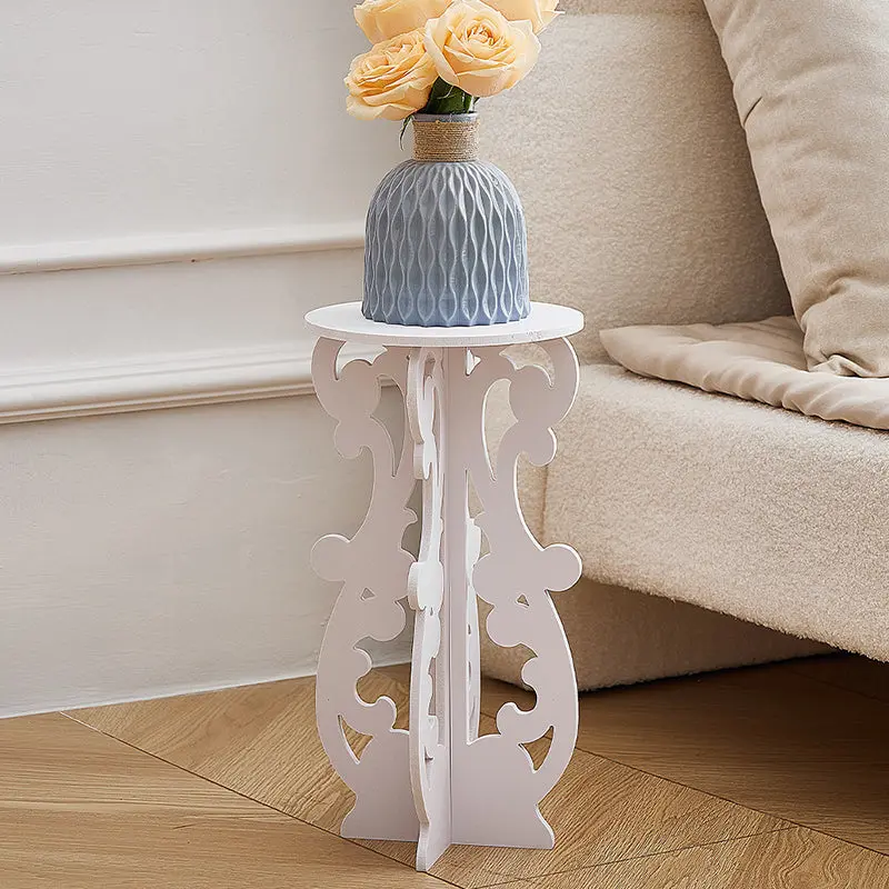 Traditional European Round PVC Side Table For Living Room