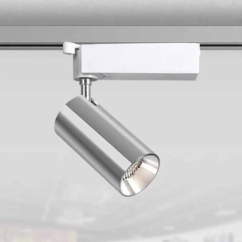 Adjustable Aluminum LED Track Spotlight - Industrial Cylinder Semi-Flush Mount Ceiling Light For Home Office