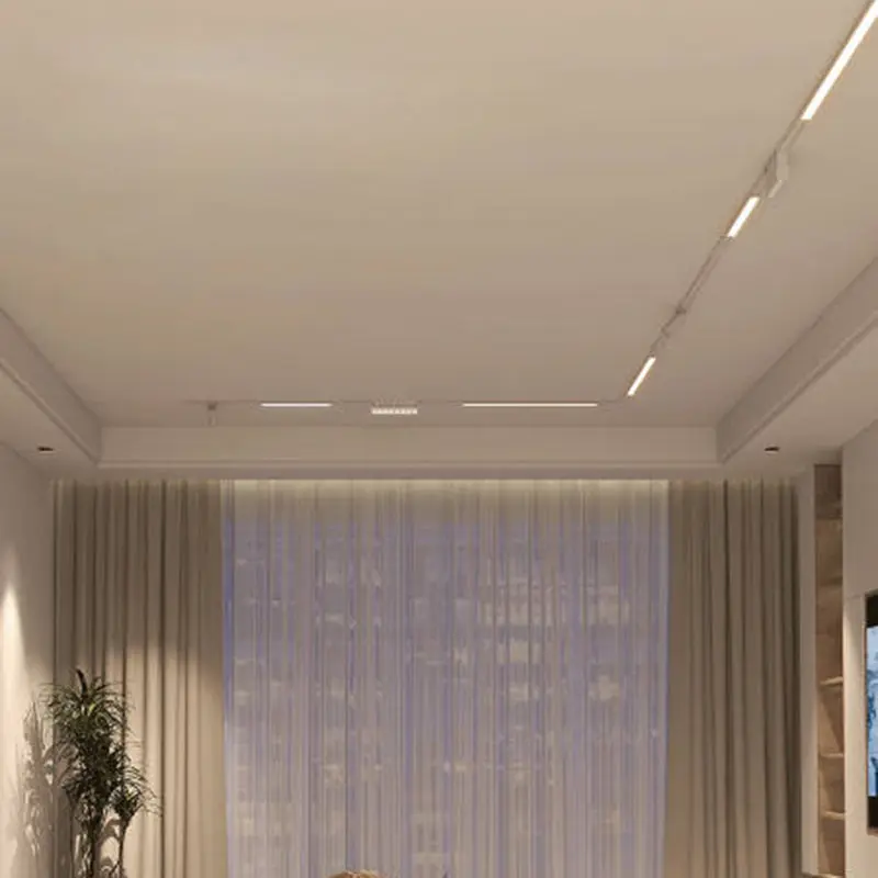 Ultra-Thin Surface Mounted Magnetic Track Light - Adjustable Spotlight Flush Mount Ceiling Light For Living Room