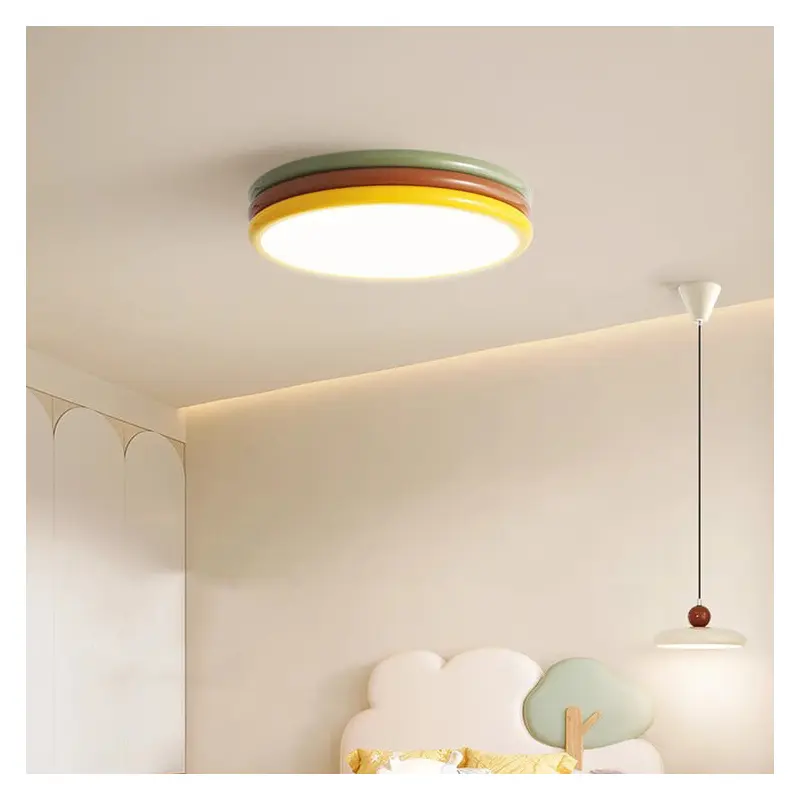 Contemporary Creative Multi-Layer Round Iron Acrylic Shade LED Flush Mount Ceiling Light For Bedroom