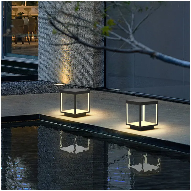 Modern Minimalist Waterproof Square Iron Acrylic LED Outdoor Light For Outdoor