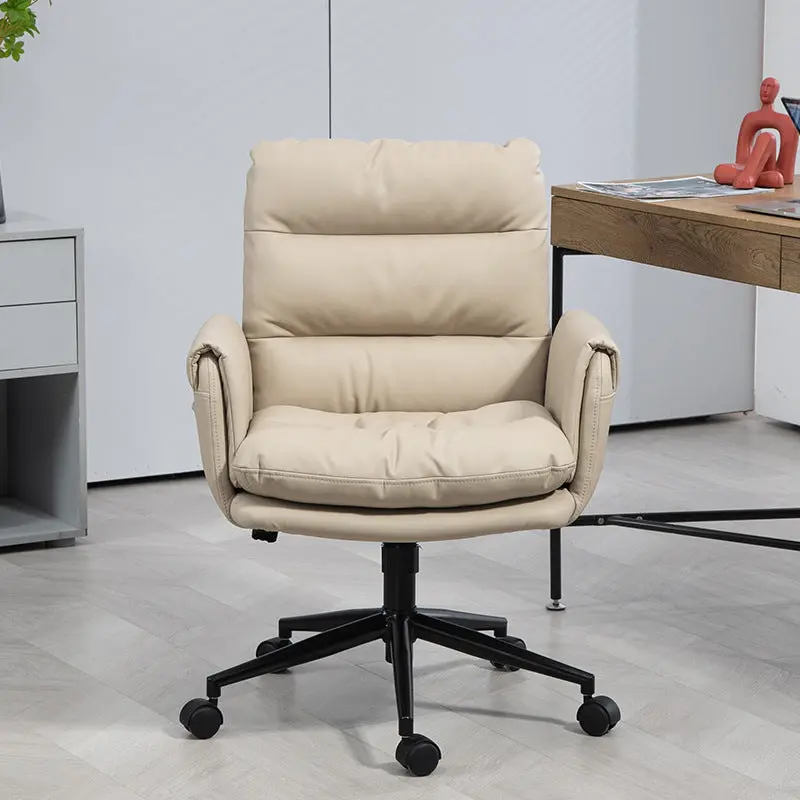 Modern Minimalist Microfiber Leather Sponge Cotton Sponge Steel Square Desk Chair Backrest Adjustable For Home Office