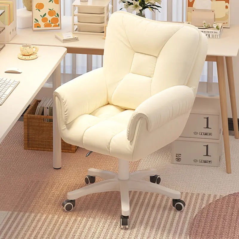 Modern Simplicity Faux Leather Velvet Cotton Sponge Steel Nylon Square Desk Chair Backrest Armrest Swivel For Home Office