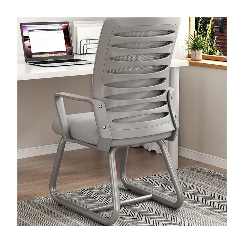 Modern Minimalist Square Plastic Stainless Steel Latex Desk Chair Backrest Armrest For Home Office