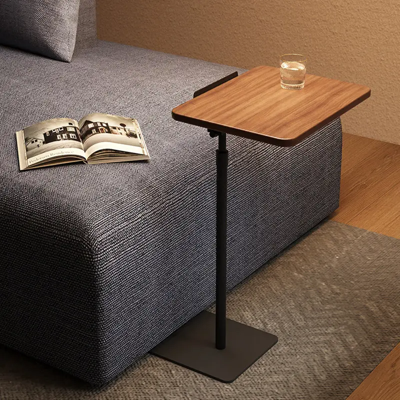 Modern Simplicity Rectangle Reversible Walnut Stainless Steel Side Table 1 - Tier For Living Room