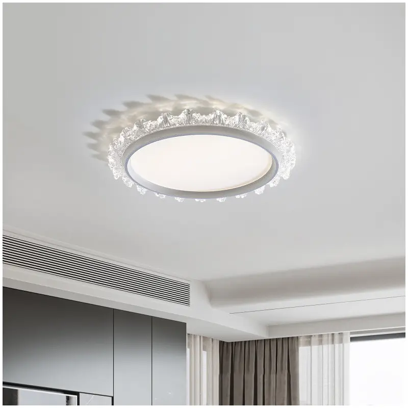 Modern Minimalist Water Splashes Round Hardware Aluminum Acrylic LED Flush Mount Ceiling Light For Living Room