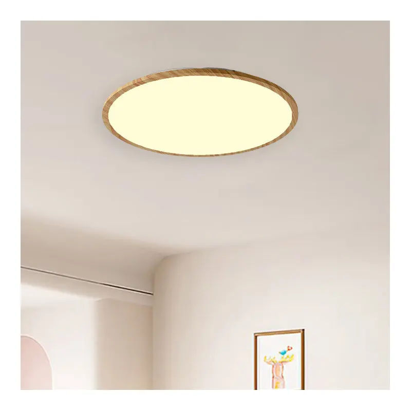 Traditional Japanese Round Aluminum Acrylic LED Flush Mount Ceiling Light For Bedroom