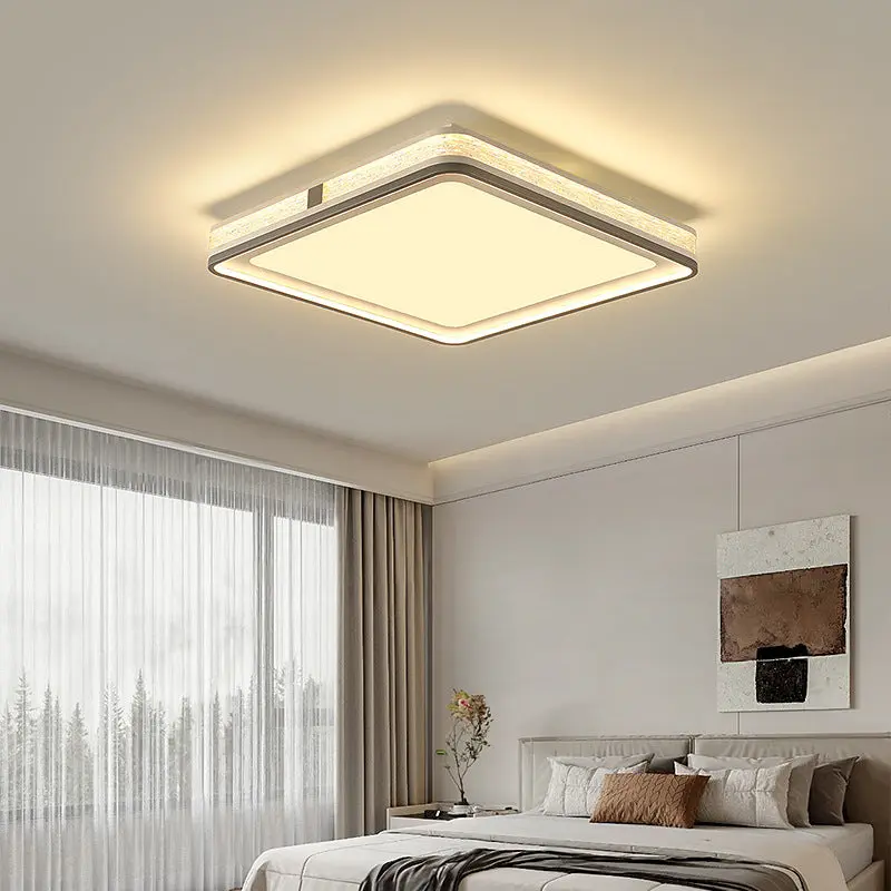 Modern Minimalist Round Rectangle Square Iron Silicone Acrylic LED Flush Mount Ceiling Light For Living Room